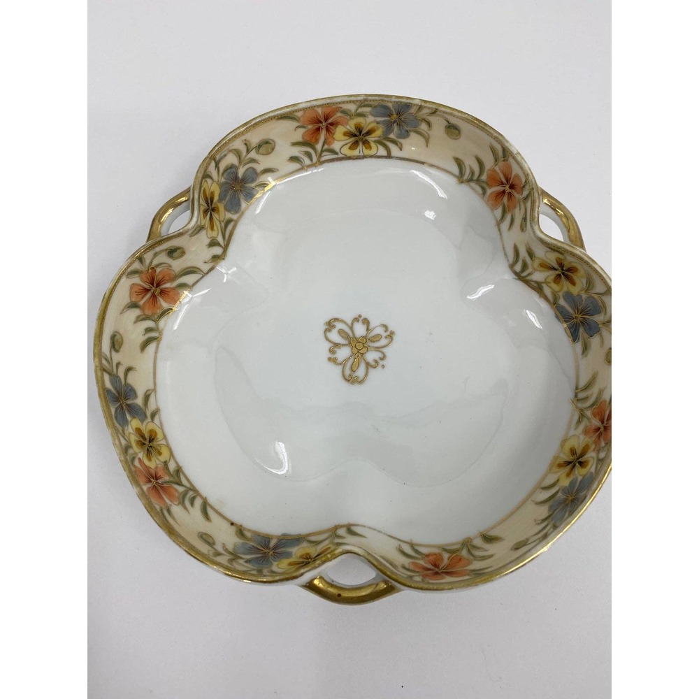 Vintage Japanese Nippon Moriage Wreath M Mark Porcelain Bowl